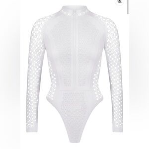 Gigi C Nicole white faux leather surf suit